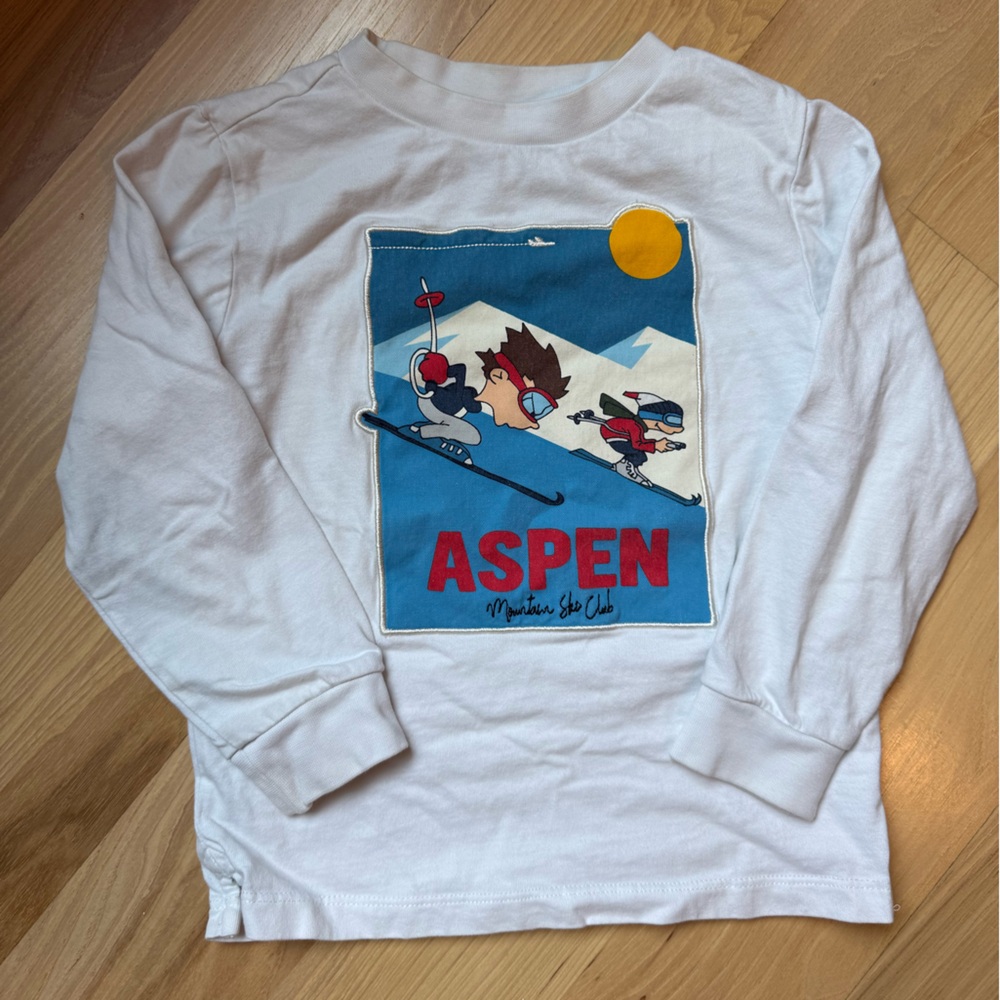 Aspen Graphic White Long Sleeve Tee Shirt